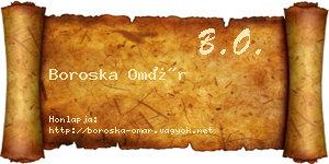 Boroska Omár névjegykártya